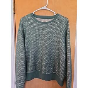 Marine Layer Sweater Pullover Womens XL Relaxed Green Olive Textured Casual